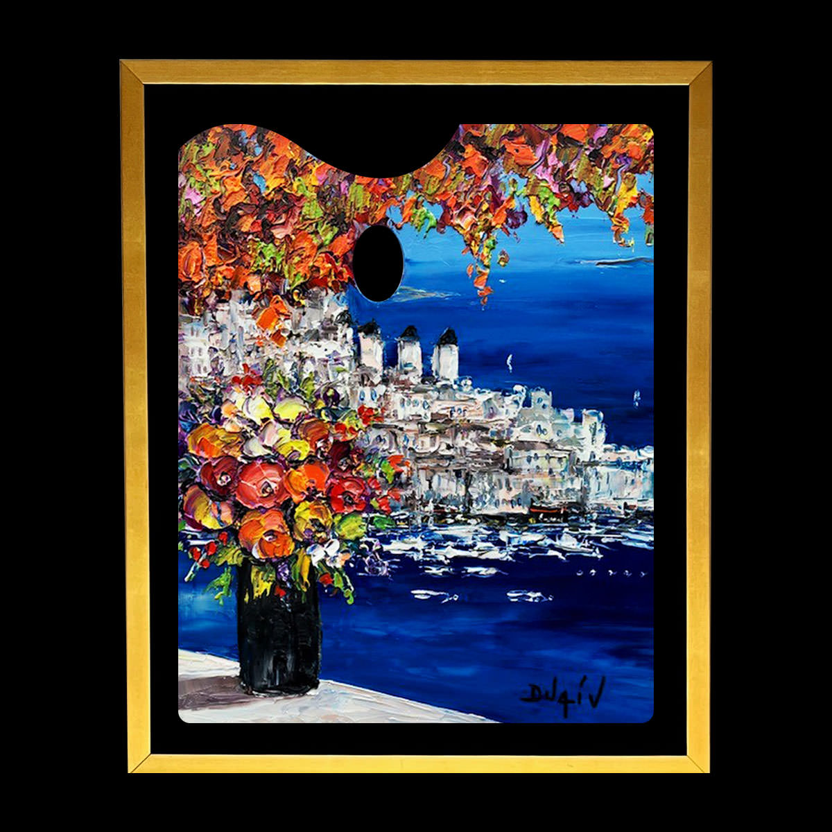 Palett Grece Flowers 19.5 x15.5, Framed