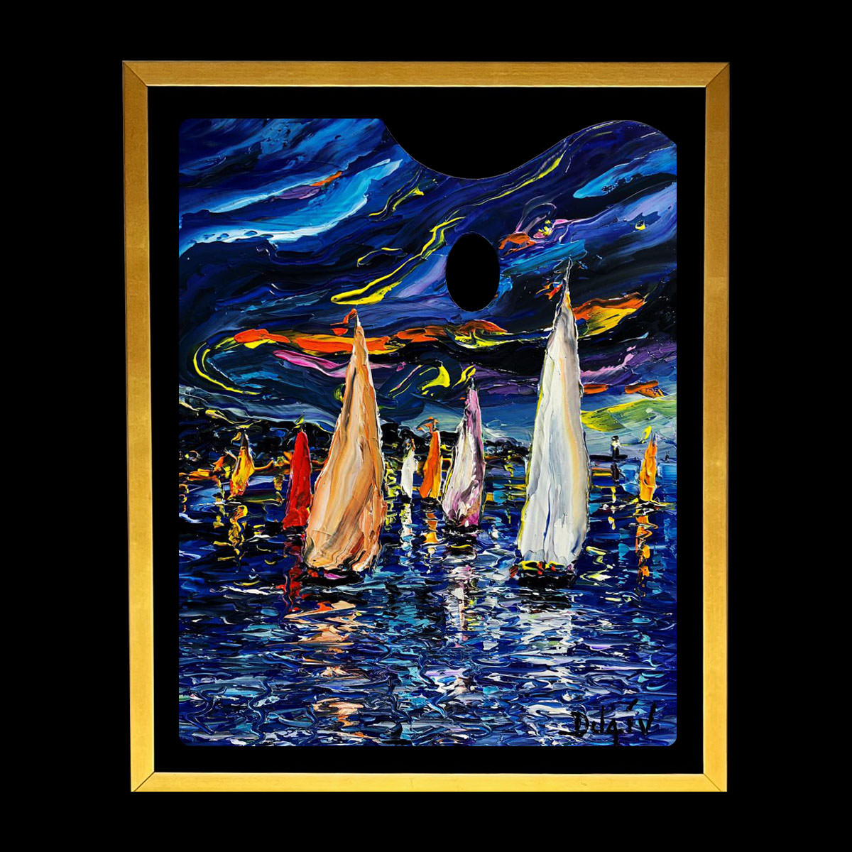 Palette Night 19.5'' x 15.5'' Framed