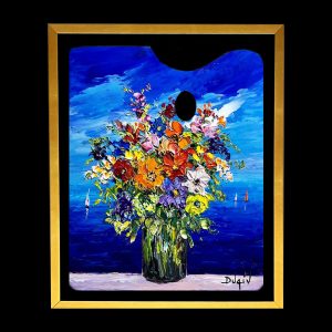 Palette en Bleu 19.5 x 15.5, Framed
