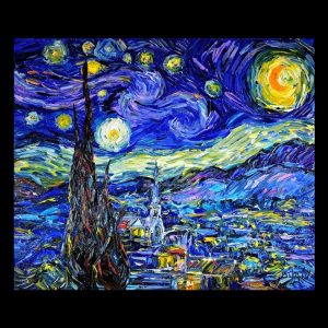 The Starry Night 1 Homage to Van Gogh 14.5 x 17.75