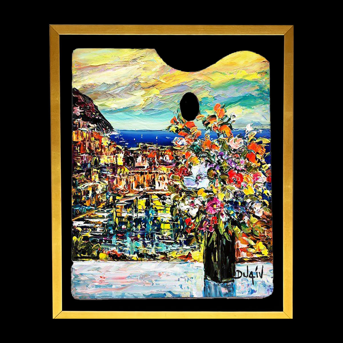Vernazza Night - 19.5 x 15.5, Framed