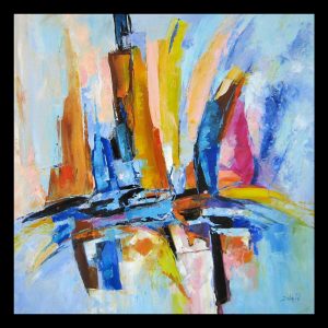 Abstract Boats 14 x 14
