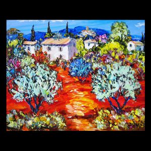 Mountain and Poppies 10.75 x 13