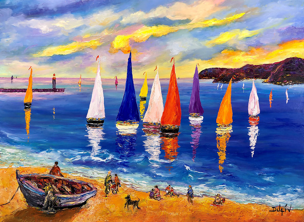 Sailboats Sunset 38'' x 51''