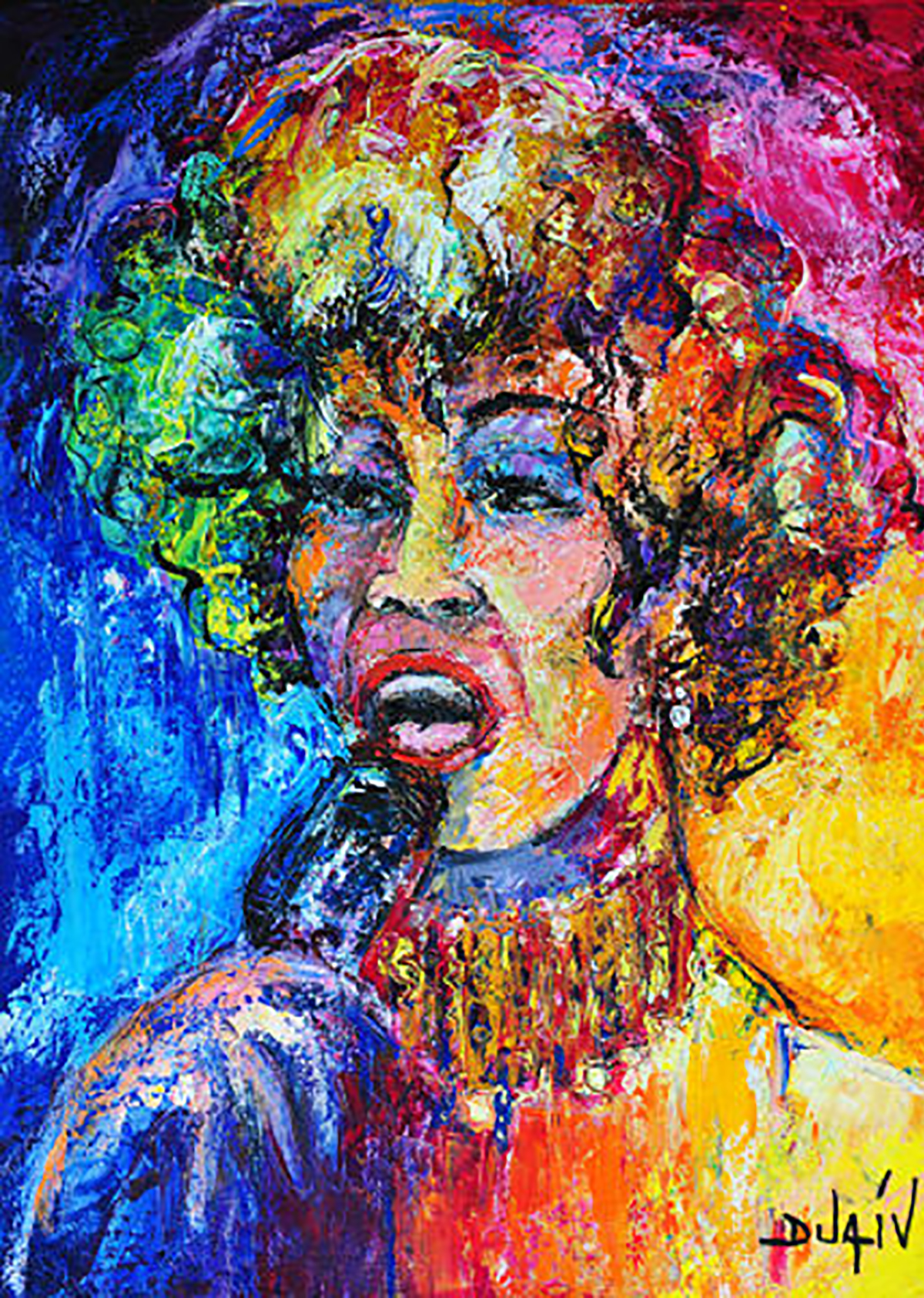 Whitney Houston24'' x 18''Published In Art Book - Duaiv