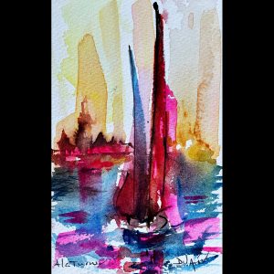 A La Turner In Red 7''x 4.5''