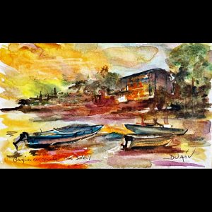 Barques Au Coucher Du Soleil<em>4.5'' x 7''</em>