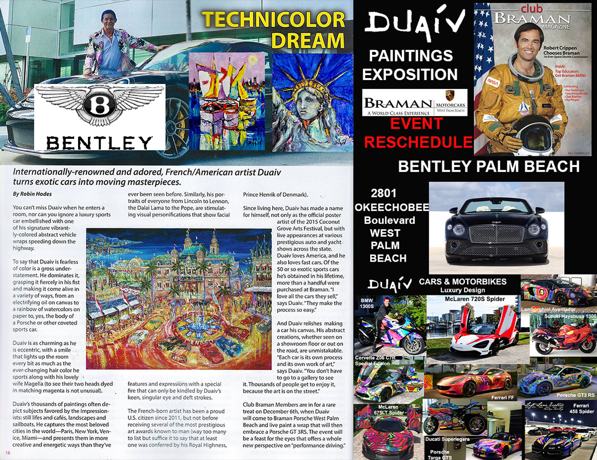 DUAIV Exposition for Bentley Palm Beach - Event Reschedule
