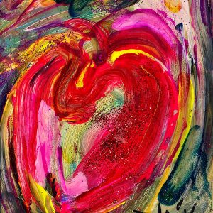 Heart Homage to Peter Max 10'' x 8''