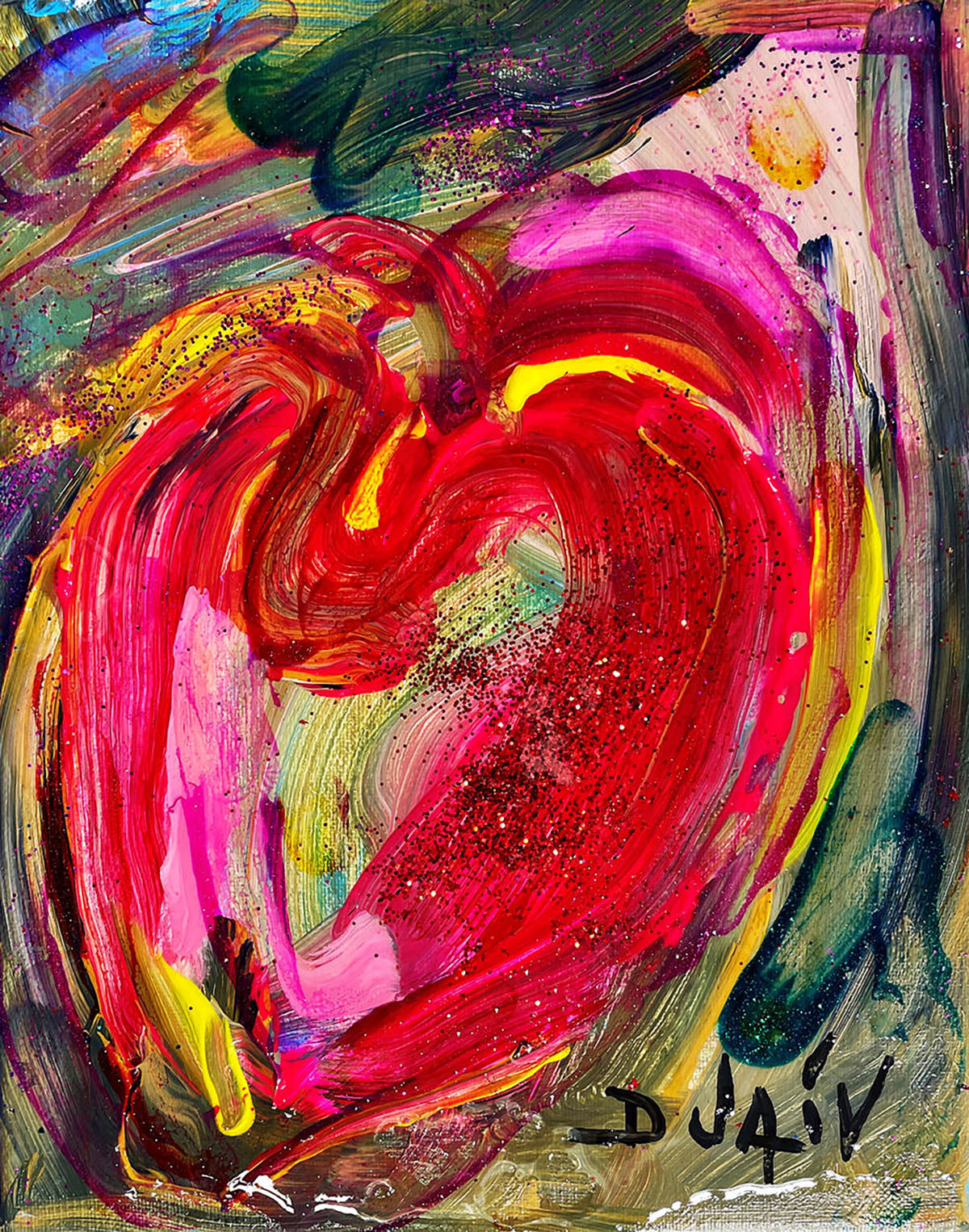Heart Homage to Peter Max 10'' x 8''