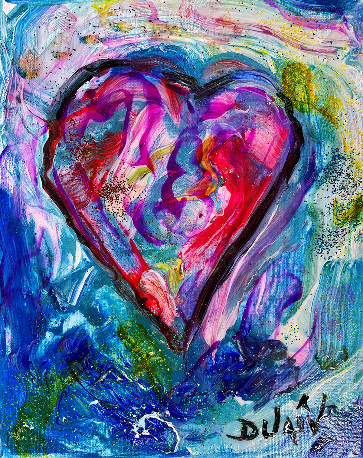 Heart In Blue 10'' x 8''