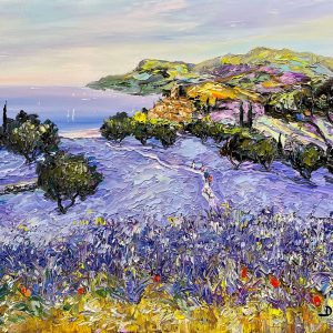 Ocean and Lavender 24'' x 30''
