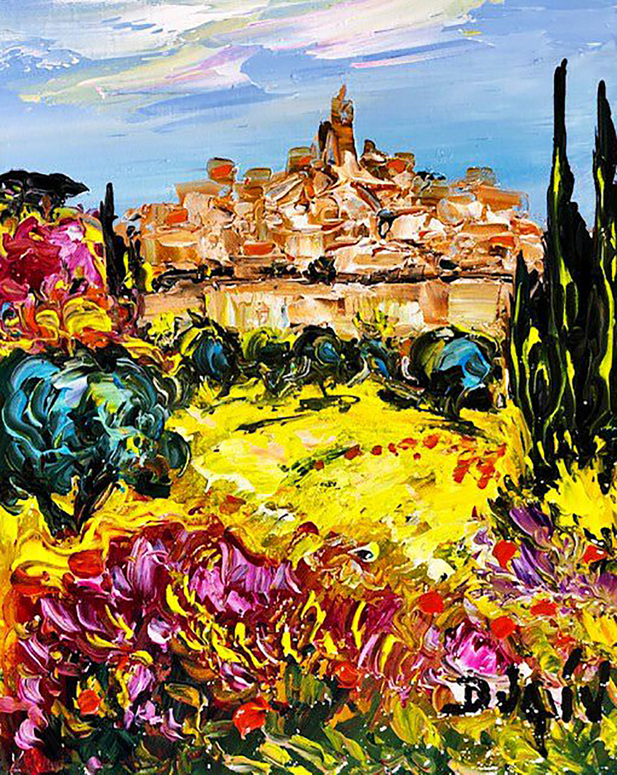 Vue de St Paul de Vence 10.5'' x 8.5''