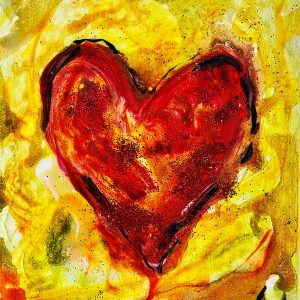 Yellow Heart 10'' x 8''