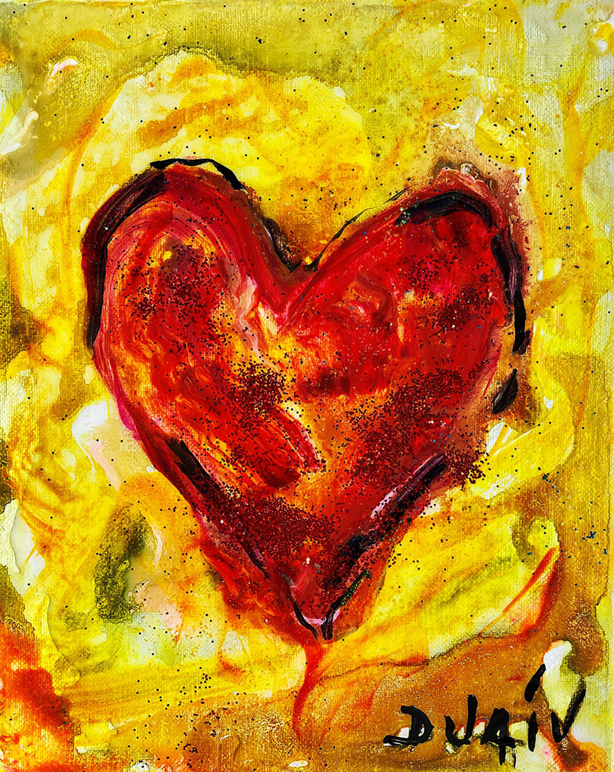 Yellow Heart 10'' x 8''