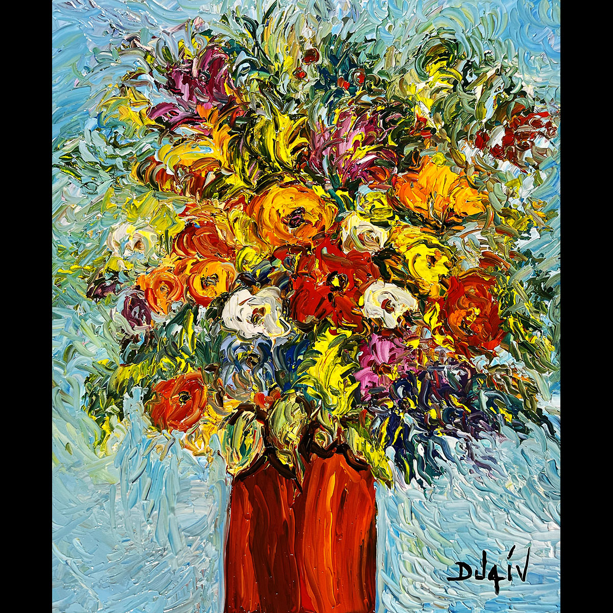 Vase en Rouge 21'' x 18''
