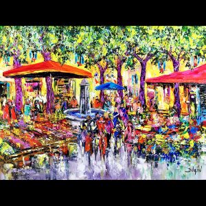 Promenade au Marche 36 x 48 - Published In Duaiv Catalogue