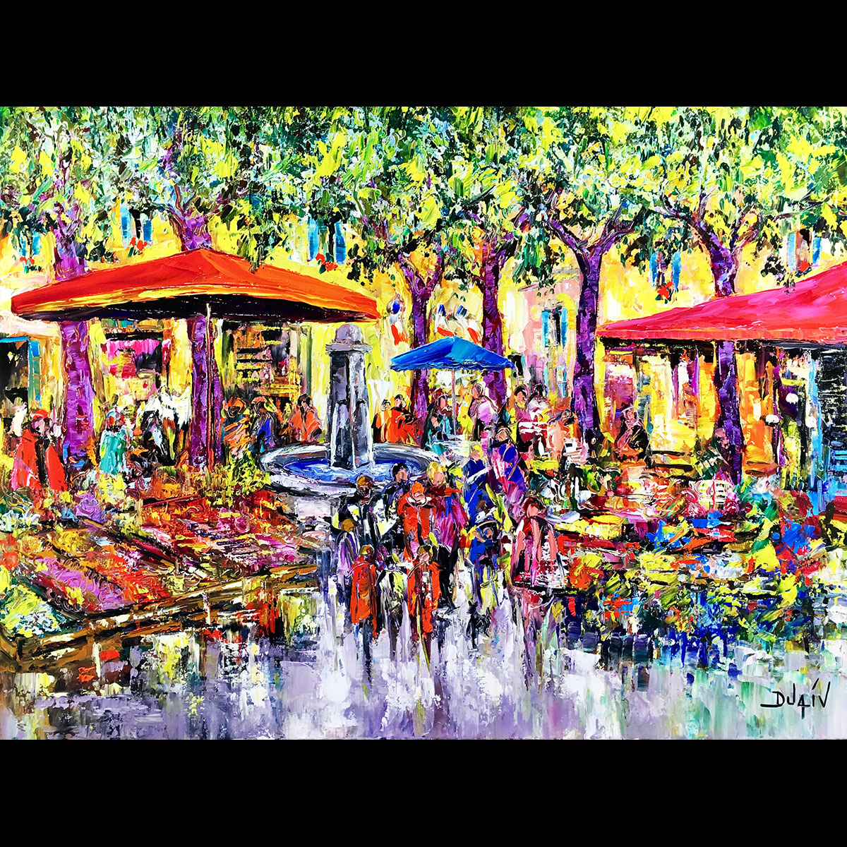 Promenade au Marche 36 x 48 - Published In Duaiv Catalogue