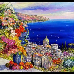 Positano in Blue 25'' x 25''