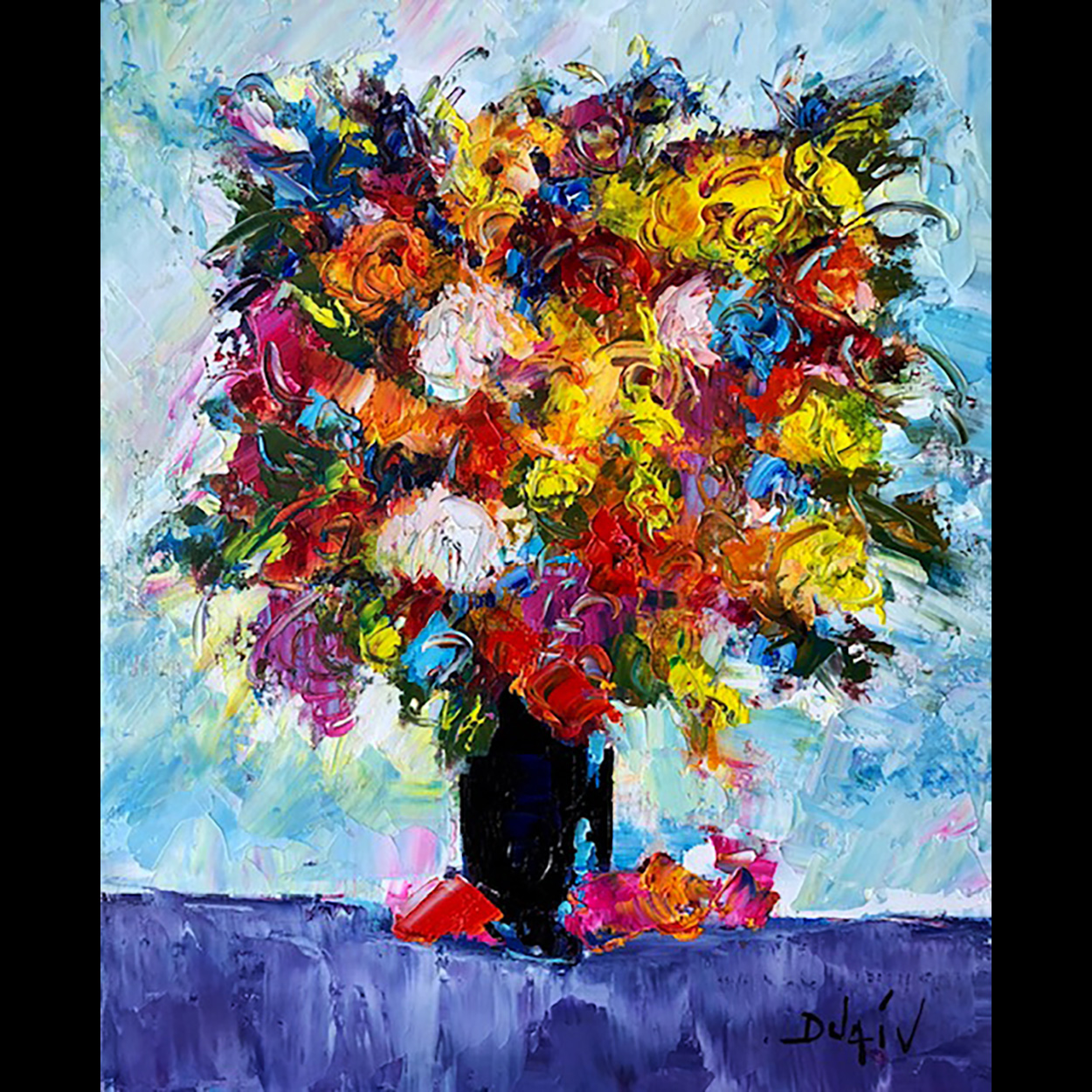 Fleurs en bleu 24'' x 20''