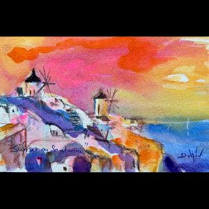 Sunset On Santorini <em>4.5'' x 7''</em>