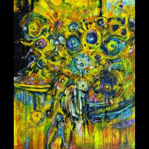 Abstract Yellow 63'' x 51'' - COMMISSION