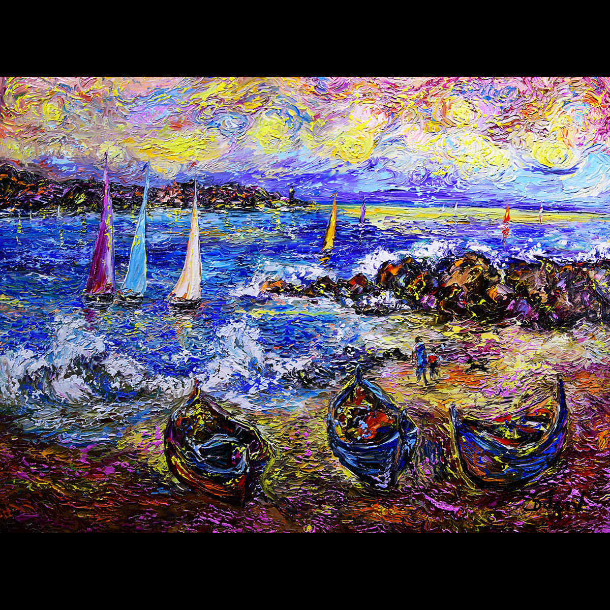 Waves and Lighthouse 30'' x 40''