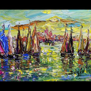 Les voiles de Venise Verte . 8.5''x10.5'' - COMMISSION