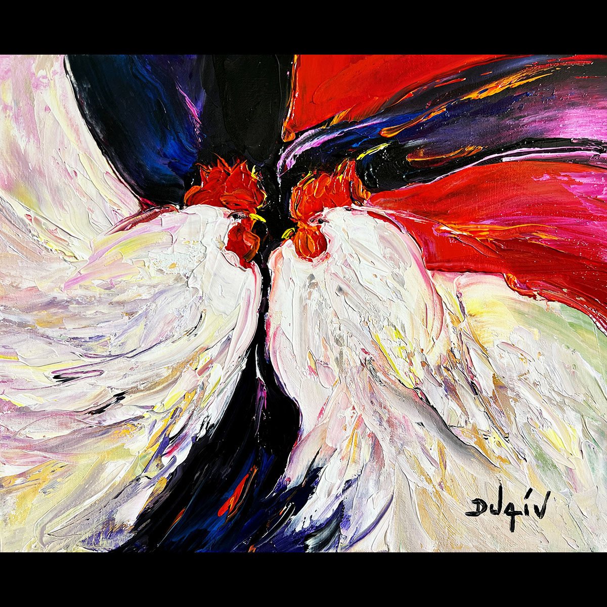 2 Coqs 13'' x 16''