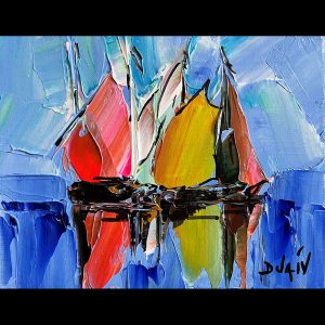 The Abstract Boats 8'' x 10''