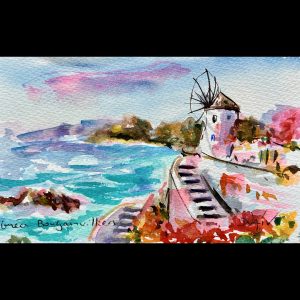 Grece Bougainvilliers Au Moulin <em>4.5'' x 7''</em>