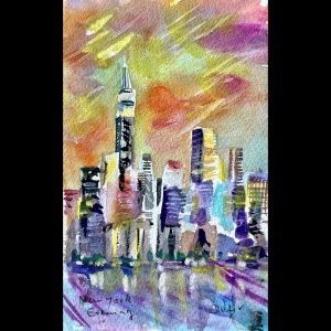 New York Evening View <em>7'' x 4.5''</em>