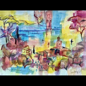 Village Et Pins Parasols 9'' x 12''