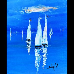 Bleu et Turquoise 10.5x8.5