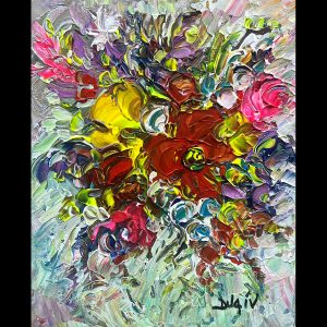 Happy Flowers 10.5''x8.5'