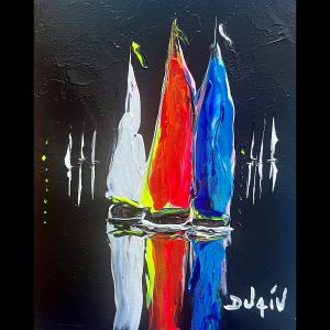 Noir Blanc Rouge bleu 10''x8''