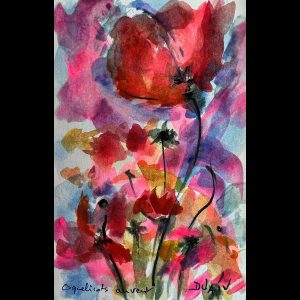 Les Coquelicots au Vent 7'' x 4.5'' commission
