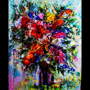Flowers at Mar a Lago 17'' x 17''