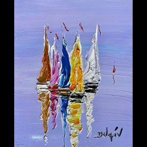 Voile Rouge au Loin 10''x8''