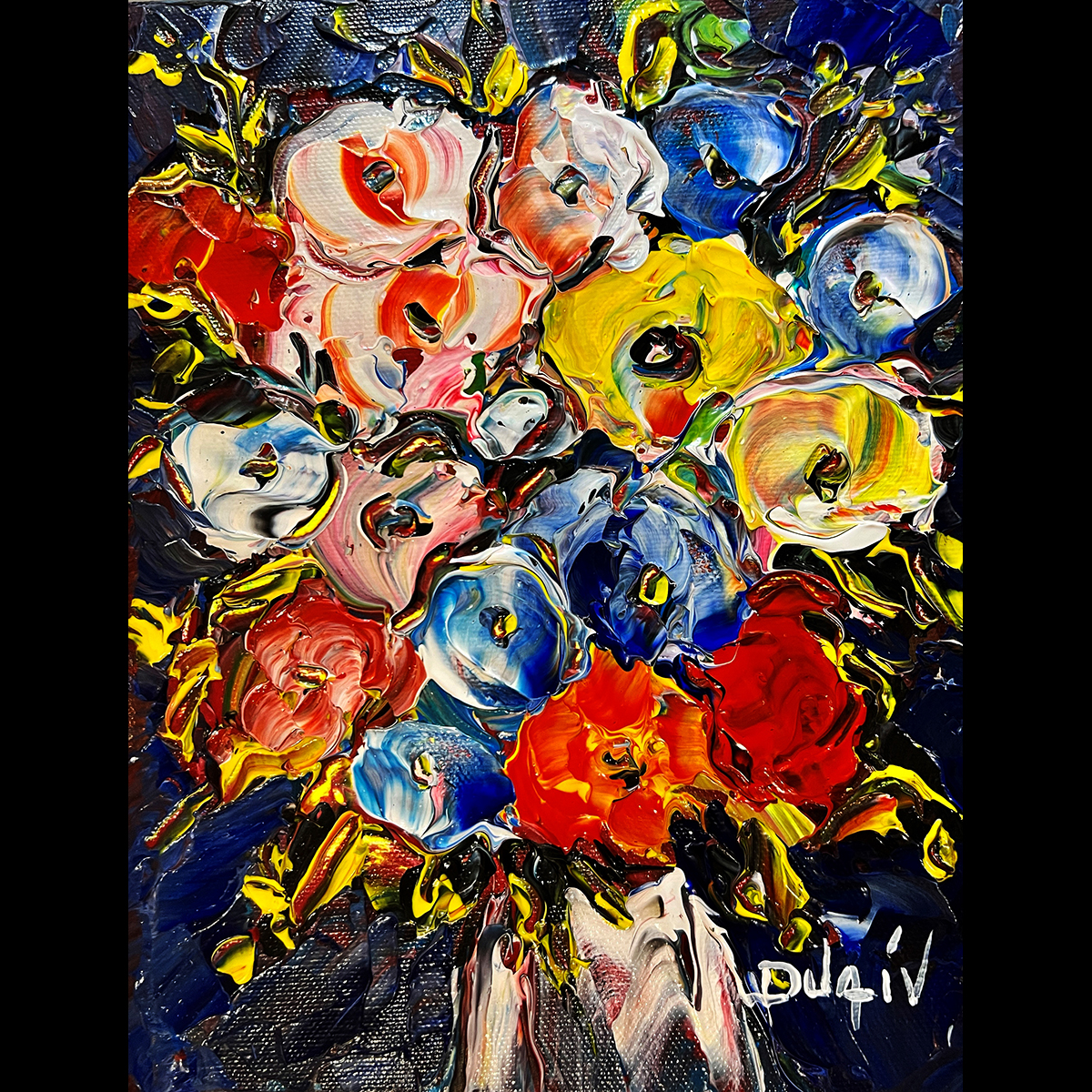 mes anemones en bouquet 10''x8''