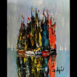 pluie des voiles moderne 10''x8''