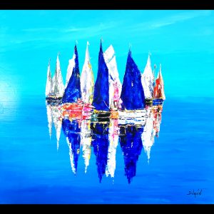 L harmonie Bleu 56''x62'' - SOLD - commission