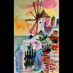 Santorini Evening Will 7'' x 4.5''