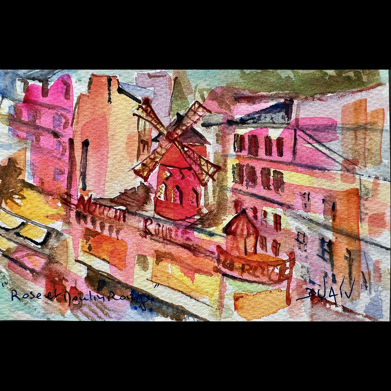 Rose Et Moulin Rouge <em>4.5'' x 7''</em>