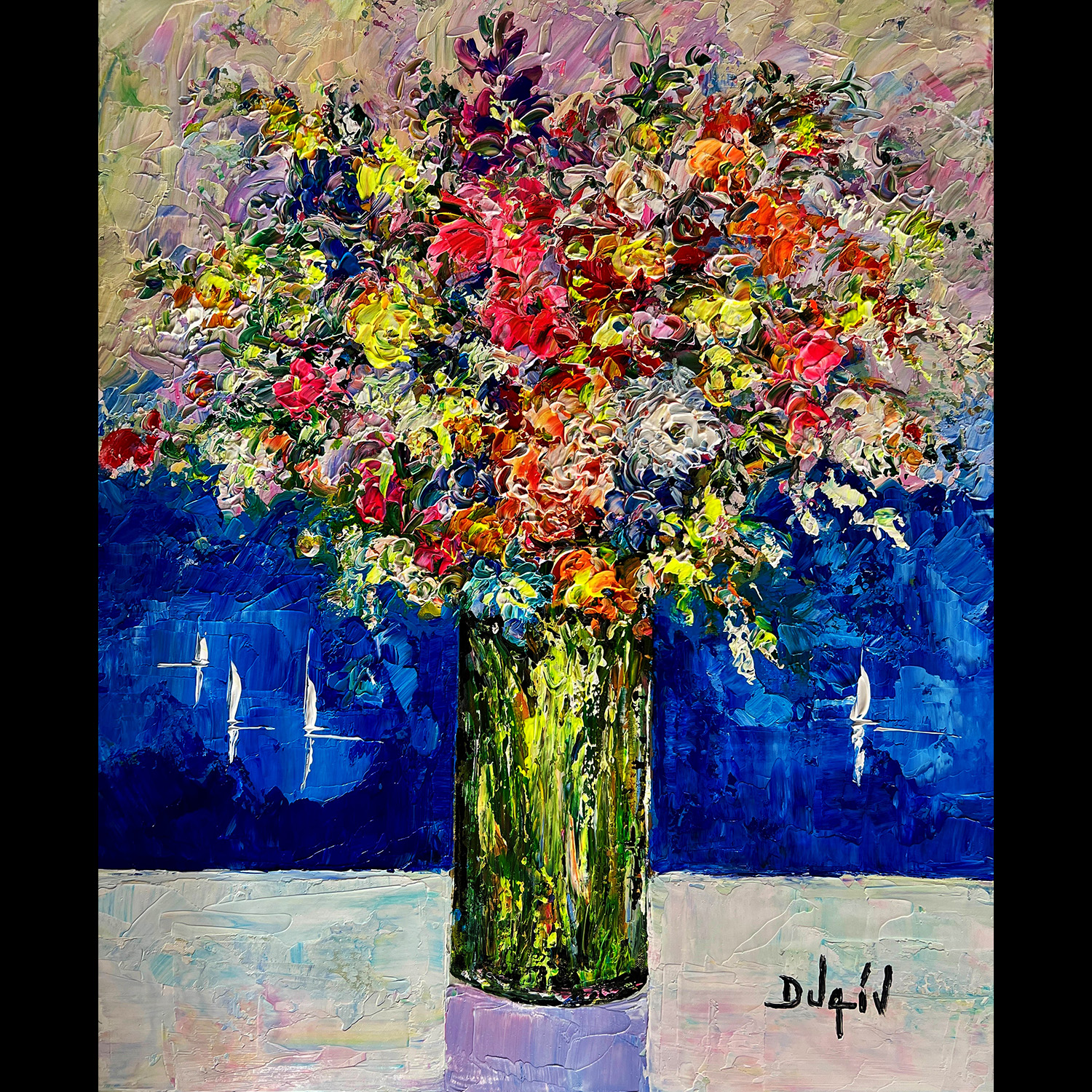 Les Fleurs au Vent 25''x21'' - SOLD