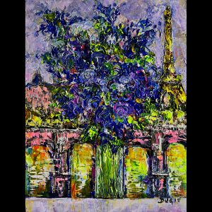 Paris en Bleu 18''x14'' - - SOLD