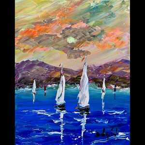 Voiles et Couleur Peche 10''x8''