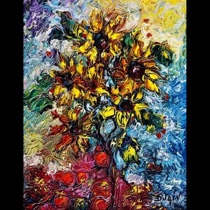 Multicolor Sunflowers 28''x22''