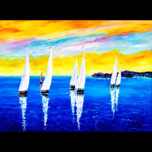 Sailboats Evening 38x51