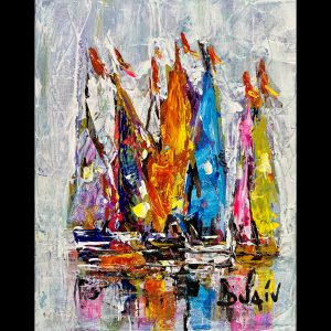 White Abstract 10''x8''